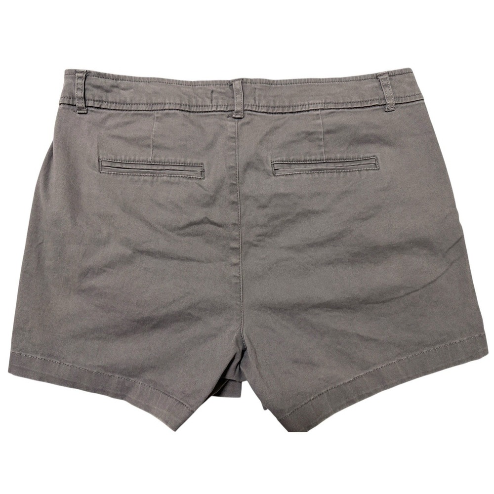 NY &‎ Co Chino Shorts Womens 10 Gray Cotton Stretch Flat Front Pockets - Picture 5 of 10